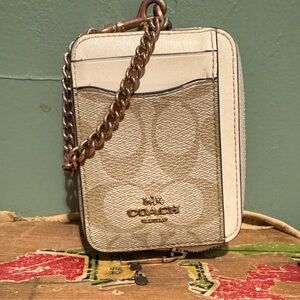 Coach Zip Card Case with Chain